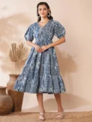 Blue Traditional Patterned Dress